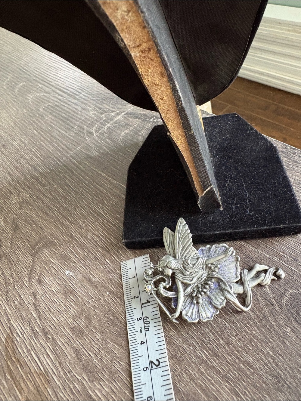 1980’s JJ Jonette Fairy Pewter  Fairy Flower Brooch Pin - Picture 4 of 6